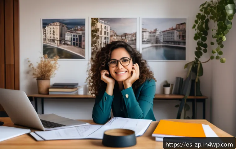 인생의 전환점과 직업적 선택 - A professional Hispanic woman in her early 30s sitting at a cozy home office desk in Madrid, Spain, ...